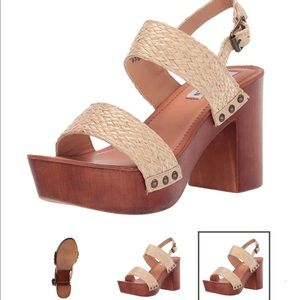 Steve Madden Blissful Jute Platform Sandals with Rattan Straps